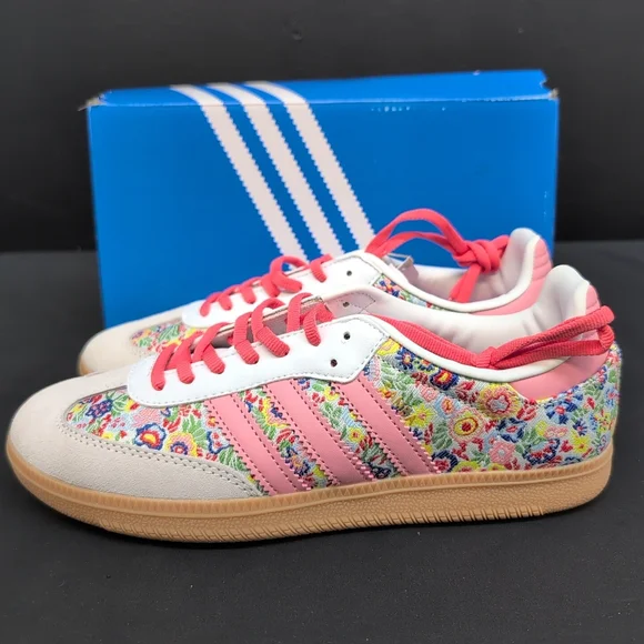 adidas liberty London Women's Floral Pink Sneakers - never worn - Picture 2 of 13